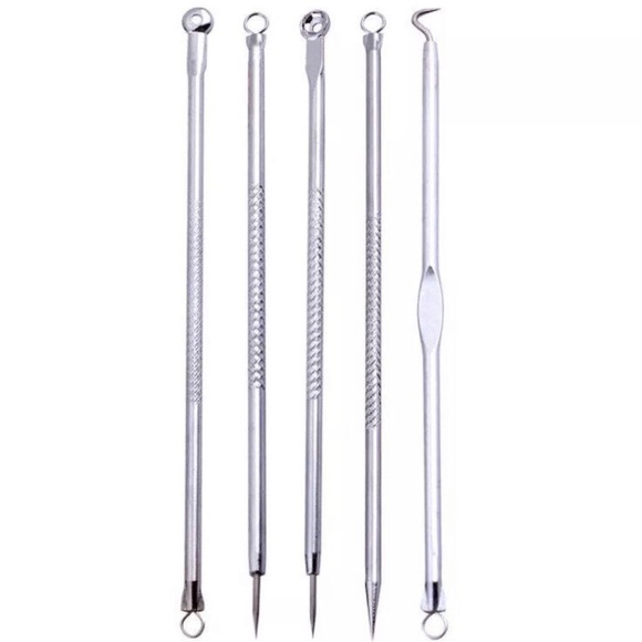 5 Piece Blackhead Pimple Blemish Comedone Acne Extractor Remover Tool Set - Picture 3 of 4